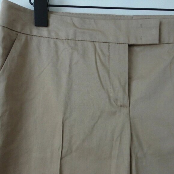 NWT AKRIS Sand Brown Cotton Blend Cropped Frankie Trouser Pants 8 - Picture 2 of 5